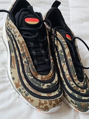 Nike Camo Slip-On Sneaker with Black and Tan Accents